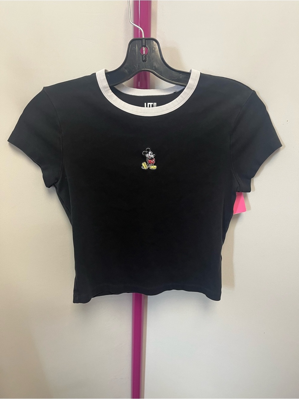 Disney Black Tee with White Ringer Trim